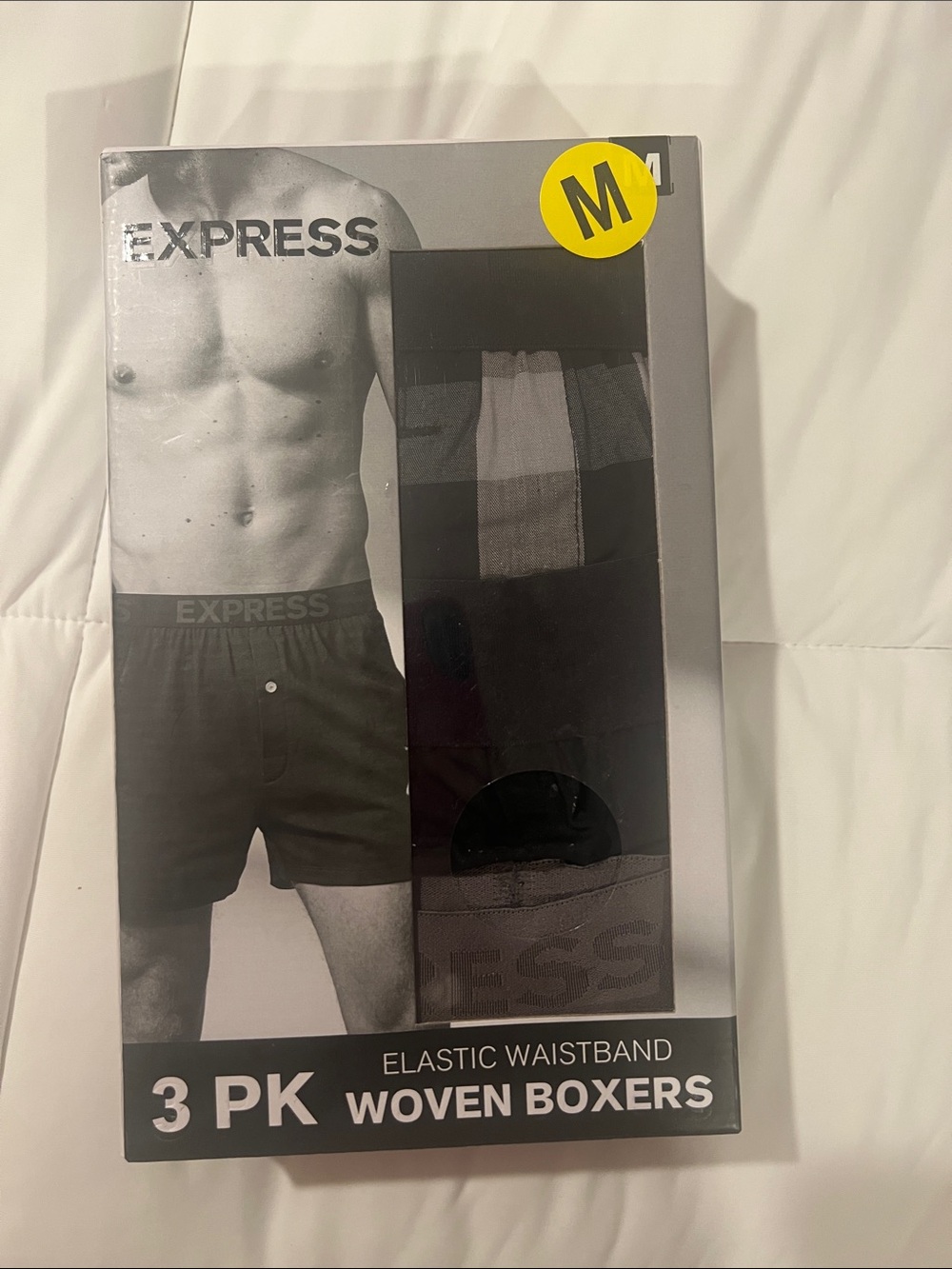 Express Men’s 3-Pack Woven Boxers - Black & Gray size M